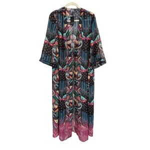 Torrid Maxi Kimono Black Large NWT